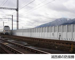 湖西線の防風柵