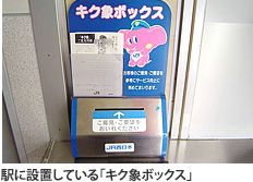 駅に設置している「キク象ボックス」