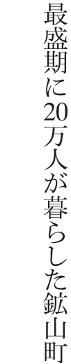 最盛期に20万人が暮らした鉱山町