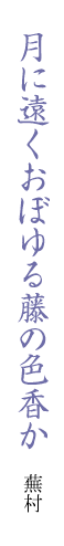月に遠くおぼゆる藤の色香か 蕪村