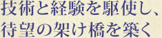 技術と経験を駆使し、待望の架け橋を築く