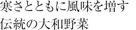 寒さとともに風味を増す伝統の大和野菜