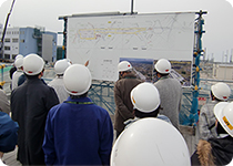 白山総合車両基地(仮称)建設現場見学の様子