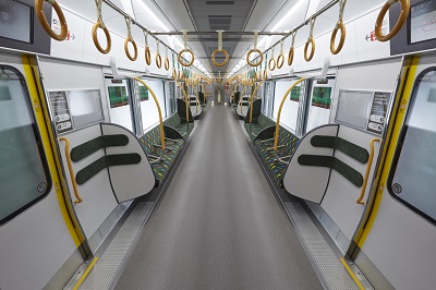 「323系」新型車両の内装 「323系」新型車両の内装