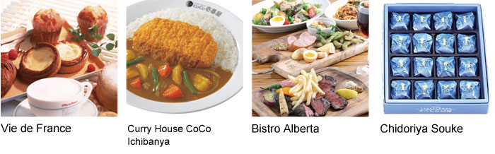 Vie de France Curry House CoCo Ichibanya Bistro Alberta Chidoriya Souke