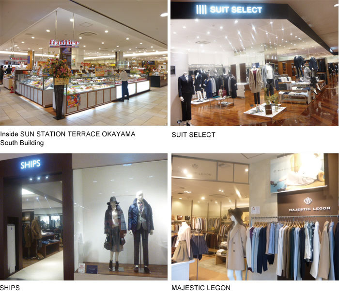 Inside SUN STATION TERRACE OKAYAMA South Building /SUIT SELECT / SHIPS / MAJESTIC LEGON