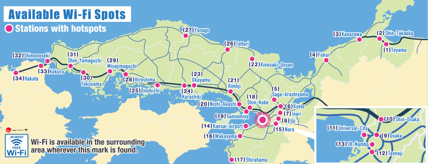 Map of hotspots locations